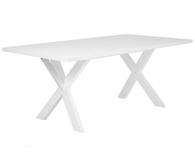 Beliani Mesa de jantar LIXA 100x180 Branco