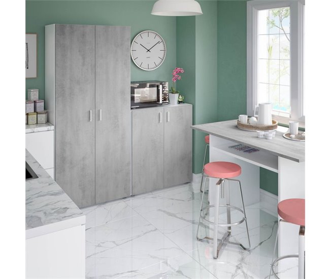 Armário multifunções 2 portas 80 Branco/cinza