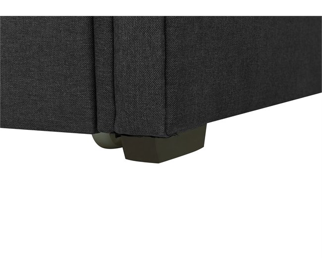 Beliani Cama com estrado Poliéster LIBOURNE 92x220 Azul Marino