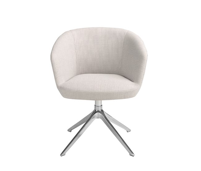 ANGEL CERDA Cadeira giratória em tecido cinzento claro AlumÍnio