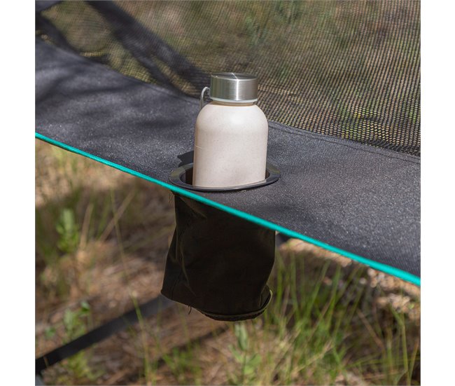 Aktive Rede dobrável com estrutura de aço com porta-copos Preto