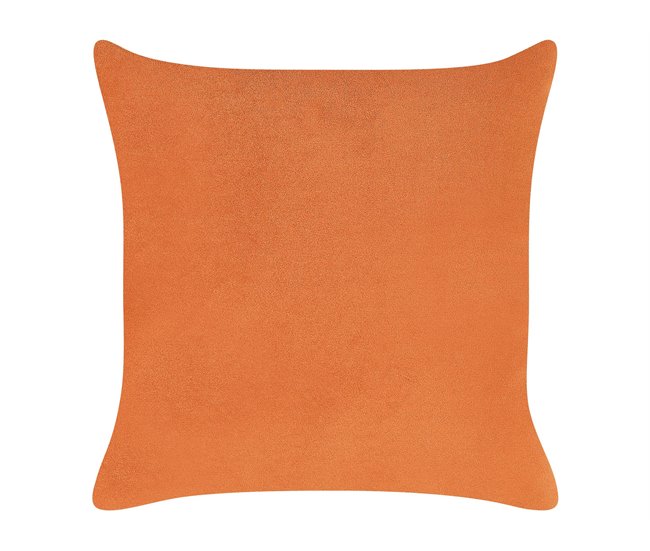 Beliani Chaise longue à direita Veludo LE CRAU Laranja