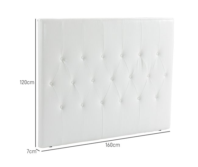 Cabeceira para Cama MDF, Linho e Espuma HOMCOM, casa - quarto Branco