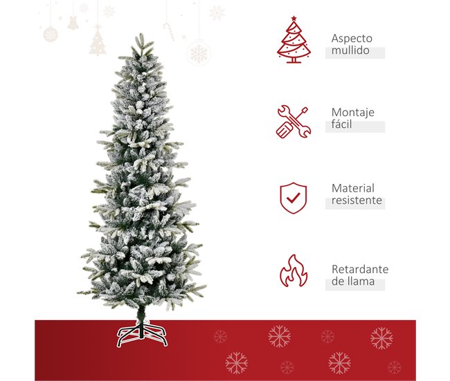 Árvore de Natal PVC, PE, Aço HOMCOM, casa - natal Multicor