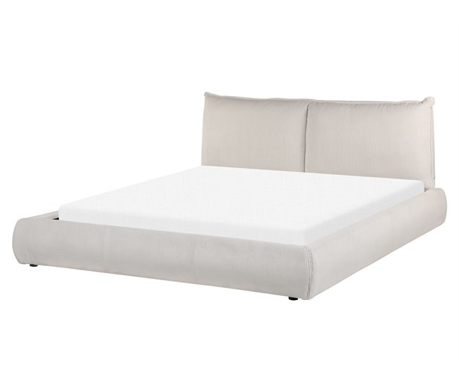 Beliani Cama de água Bombazine VINAY 176x233 Bege