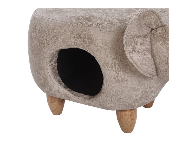 Beliani Puf animal JUMBO Cinza Claro