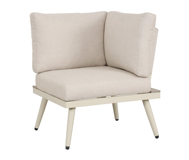 Set de jardim BIARRITZ com sofá e mesa de centro branca Branco/ Madeira