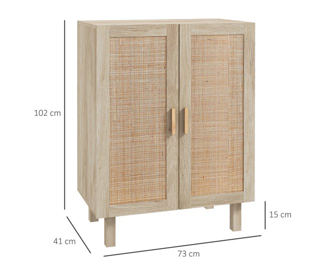 Aparador de Sala de Estar Melamina de Madeira HOMCOM Castanho