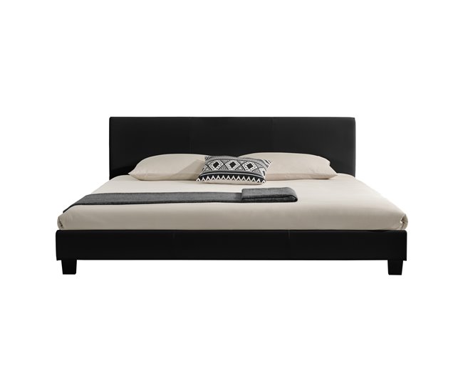 [Corium] Cama moderna em pele sintética Albacete - com colchão 169x210 Branco