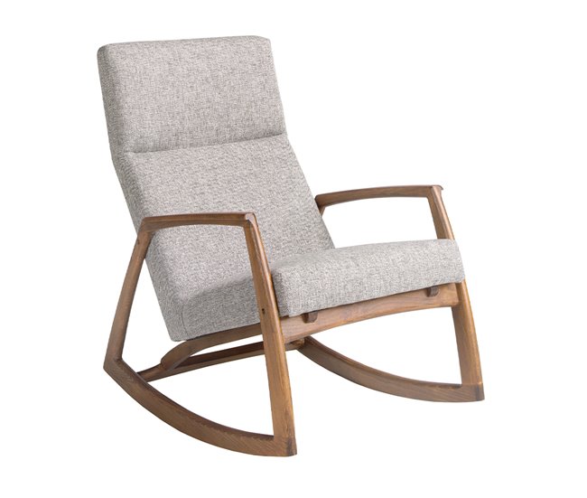 ANGEL CERDA Cadeira de baloiço em tecido cinzento Nogal