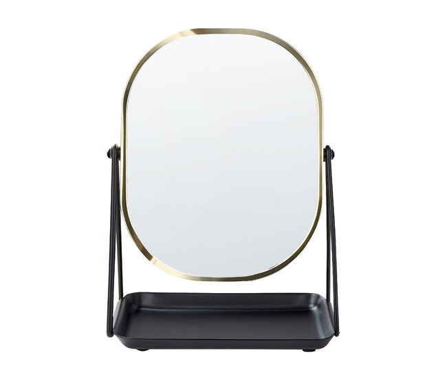 Beliani Espelho de maquilhagem CORREZE 24x15 Dourado