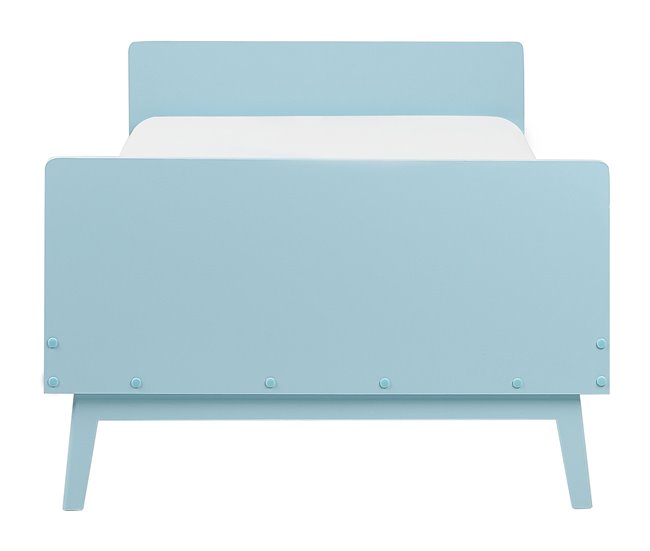 Beliani Cama com estrado Pinho BONNAC 95x210 Azul Claro