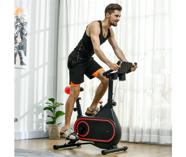 Bicicleta Estática Aço e Polietileno SPORTNOW Vermelho