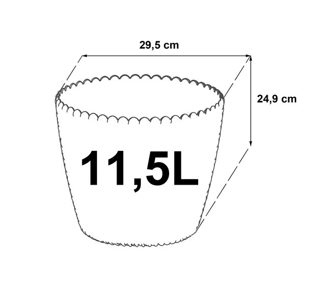 2x panela redonda 11.5l Prosperplast Splofy Cinza