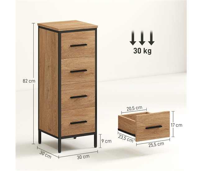 Armário Casa de Banho Melamina de Madeira HOMCOM Castanho