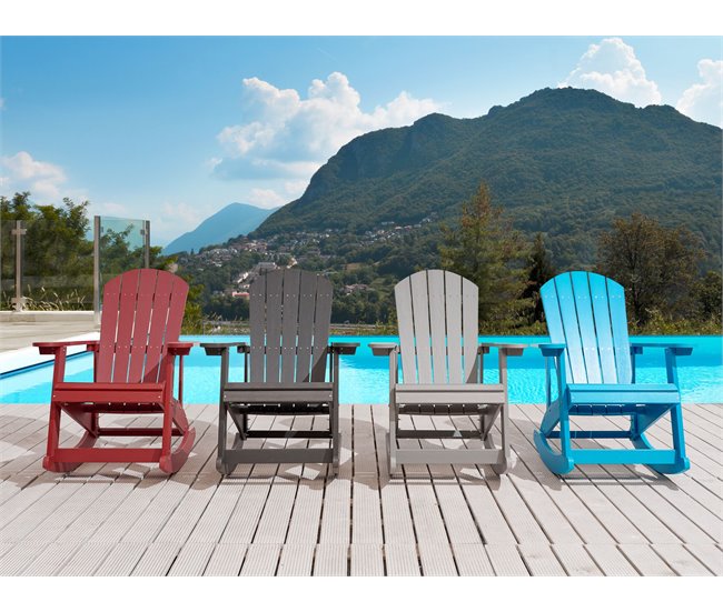Beliani Cadeira de baloiço ADIRONDACK Azul
