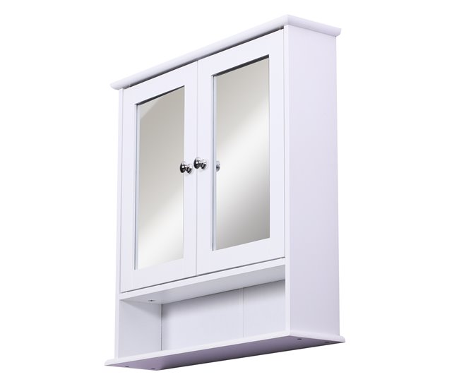 Armário de parede MDF espelho de vidro kleankin 56 Branco