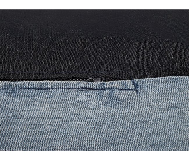 Beliani Pufe DROP LINEN Azul Claro