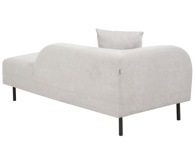 Beliani Chaise longue à esquerda Poliéster LE CRAU Cinza Claro