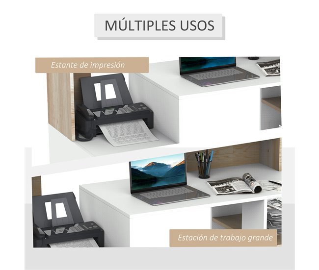 Secretária MDF HOMCOM, escritório - secretárias 137x55 Amarelo