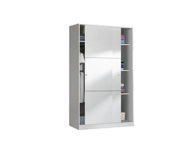 Roupeiro TREVI portas deslizantes 120x200cm branco Branco Brillo