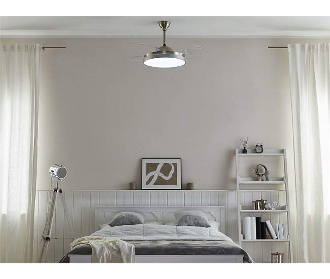 Beliani Lâmpada de teto com ventilador IBAR Transparente