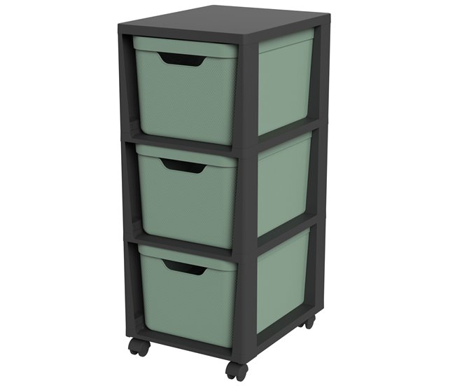 Torre de gavetas com rodas 3x 16l 80