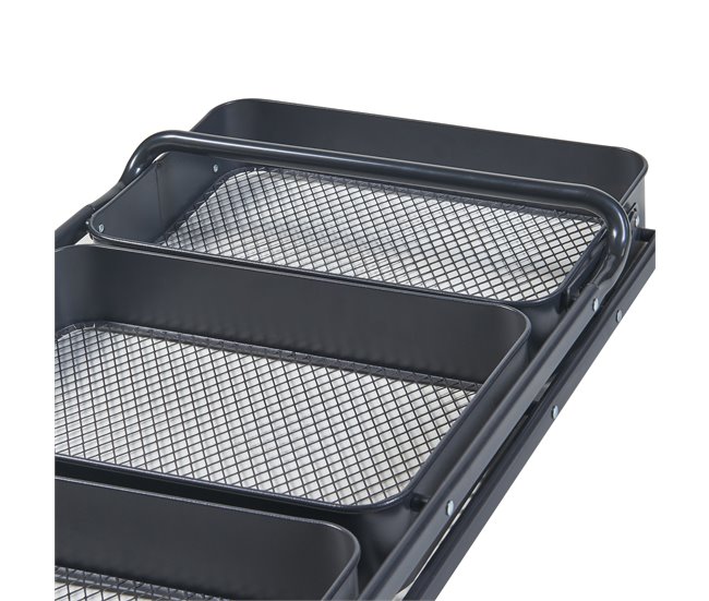 [en.casa] Carrinho de cozinha Vörå dobrável 3 níveis Preto
