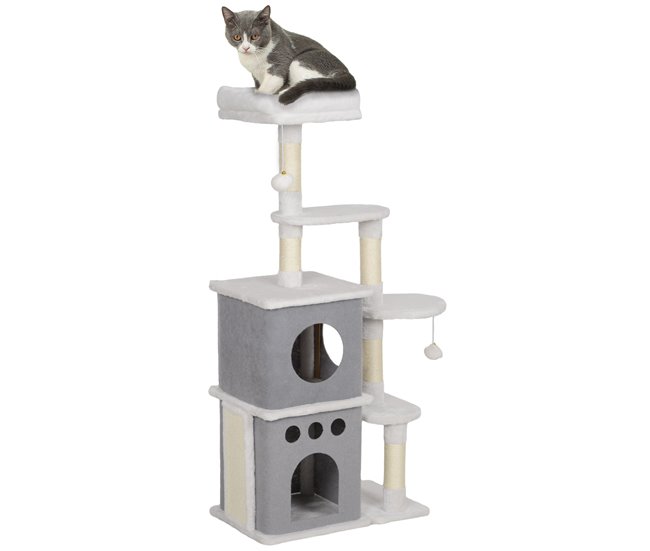 Arranhador para Gatos Melamina de Madeira e Sisal PawHut Cru