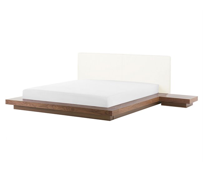 Beliani Cama com LED MDF ZEN 308x229 Castanho