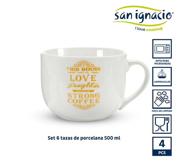 Caneca de café com alça 4 sortidas da coleção VESSIA Dourado