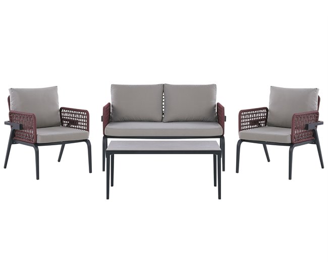 Beliani Conjunto lounge SCIACCA Cinza
