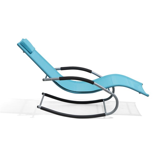 Beliani Cadeira lounge/relax CARANO Azul