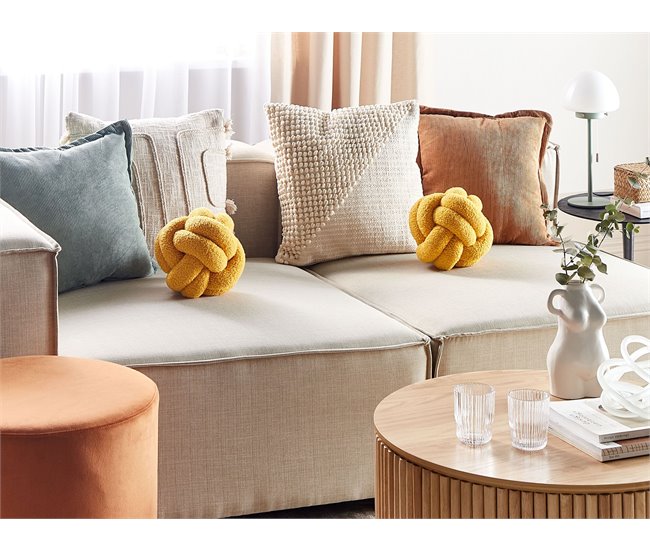 Beliani Almofada decorativa MALNI 19x19 Amarelo