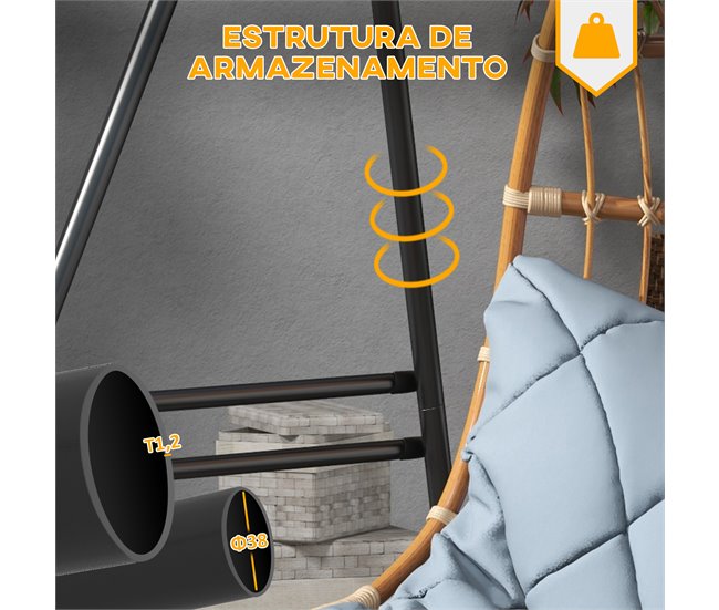 Suporte para Cadeira Suspensa aço Outsunny Preto
