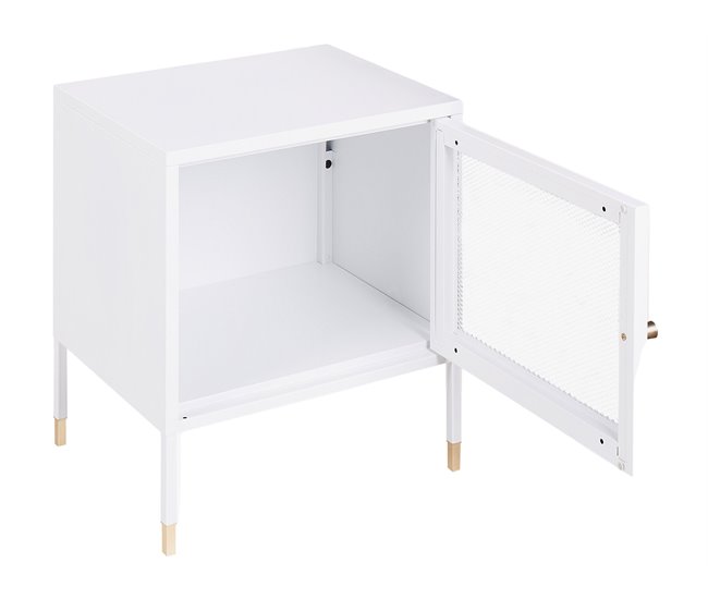 Beliani Mesinha de cabeceira OSSETT 45 Branco