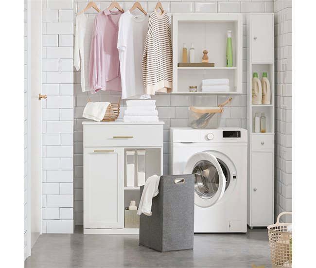 Armário de casa de banho BZR66-W SoBuy Branco