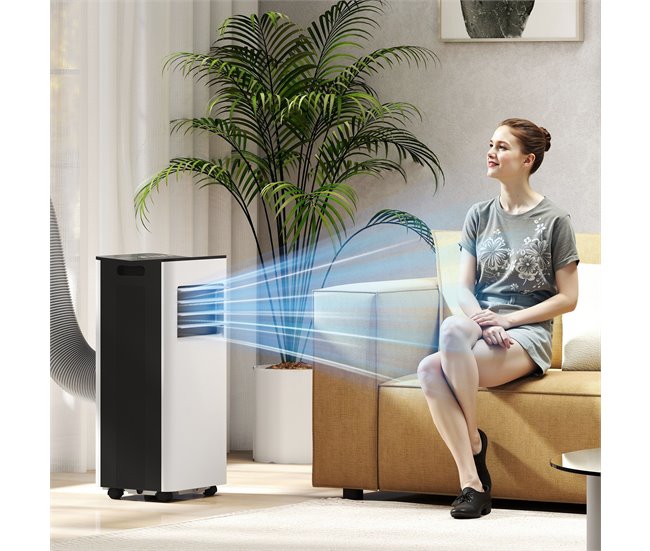 Ar Condicionado Portátil Plástico ABS, Aço e Alumínio HOMCOM Branco