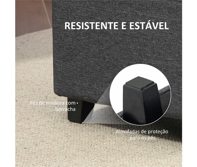 Apoio para os Pés Poliéster HOMCOM, casa - quarto Cinza