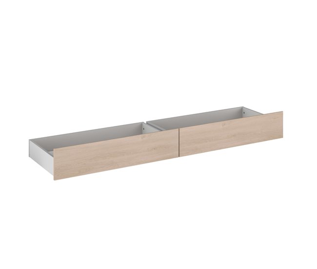 Gavetas baixas para cama de casal, modelo Baltic Madeira Clara