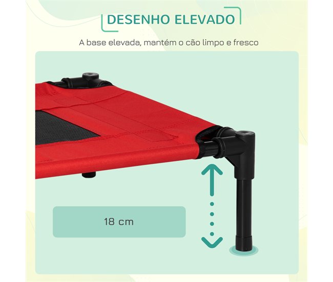 Cama para animais de estimação Metal e tecido Oxford PawHut Preto/ Vermelho