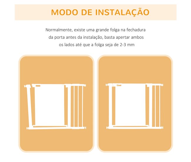 Barreira de Segurança Aço e ABS PawHut Branco