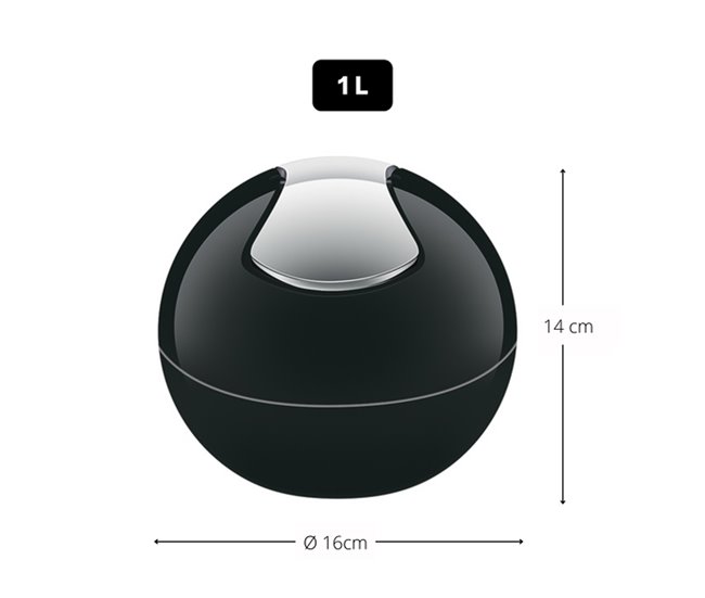 Tigela de spirella tigela Preto