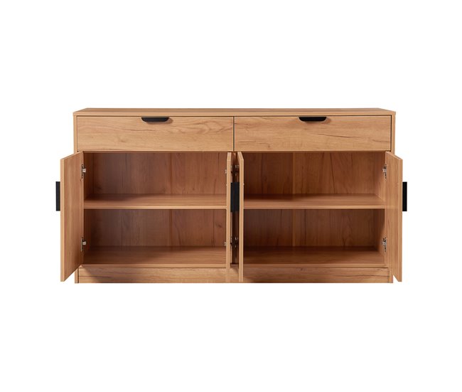 Aparador Varkaus 2 gavetas + 4 portas MDF Carvalho