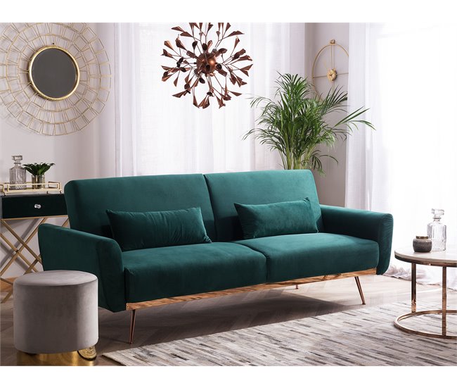 Beliani Sofá-cama Veludo EINA Preto