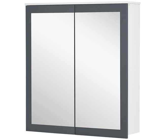 Armário de Casa de Banho MDF e Vidro kleankin Branco