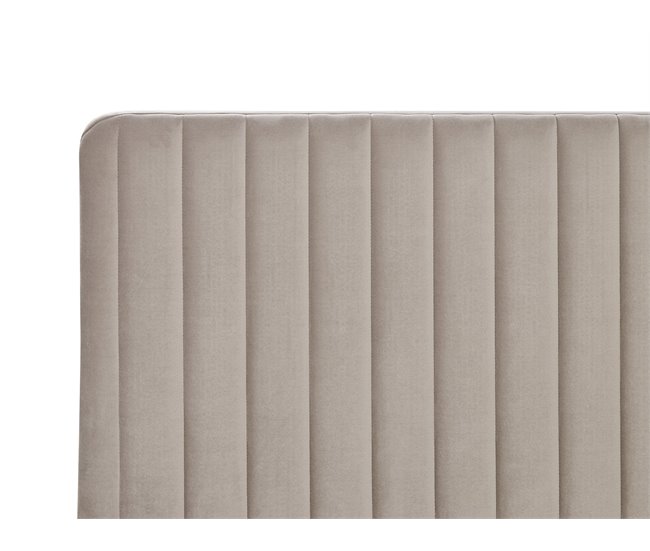 Beliani Cama com estrado Veludo LUNAN 186x215 Cinza