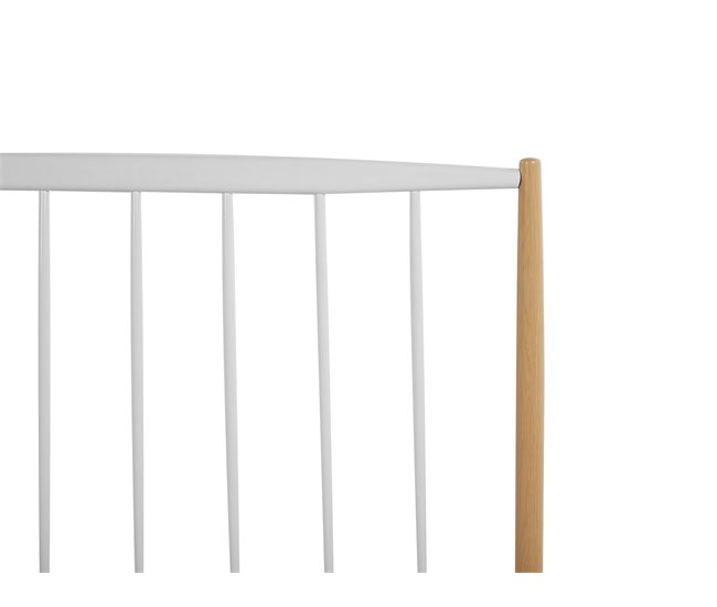 Beliani Cama com estrado Metal MAURS 187x209 Branco