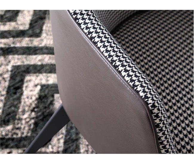 ANGEL CERDA Cadeirão estofado em tecido houndstooth Cinza