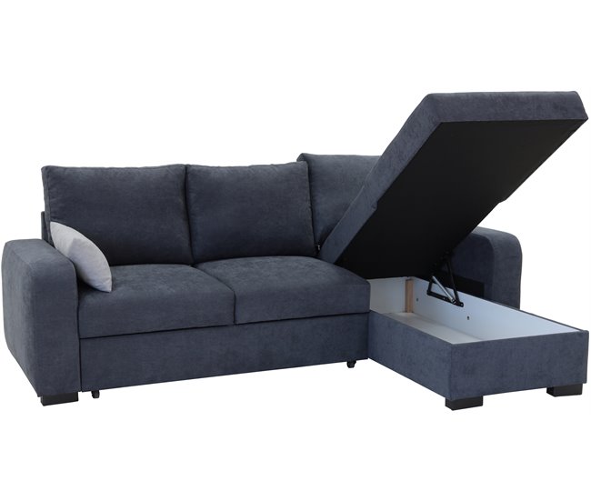 Chaise longue com cama BROADWAY reversível 3 lugares cinza escuro Cinza Escuro